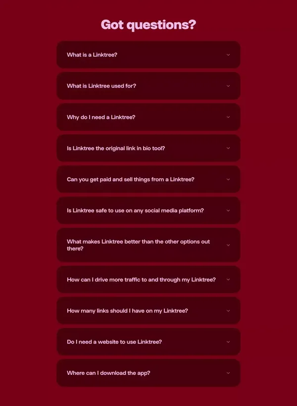 Link in bio tool: Everything you are, in one simple link | Linktree - Landing design inspiration