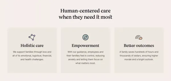 Support for Loss | Empathy - Landing design inspiration
