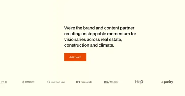Global Brand & Content Agency for Built World Innovators | Bloxspring - Landing design inspiration