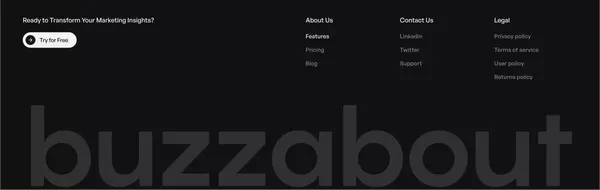 buzzabout - AI Audience Insights Tool - Landing design inspiration