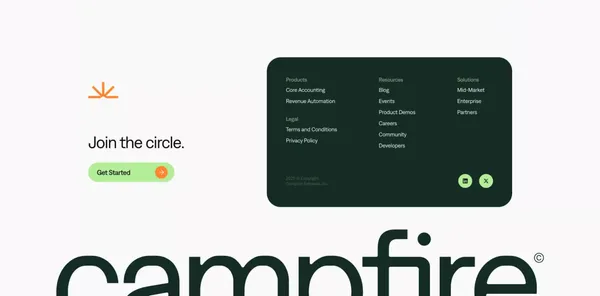 Campfire | The modern approach to accounting. - Landing design inspiration