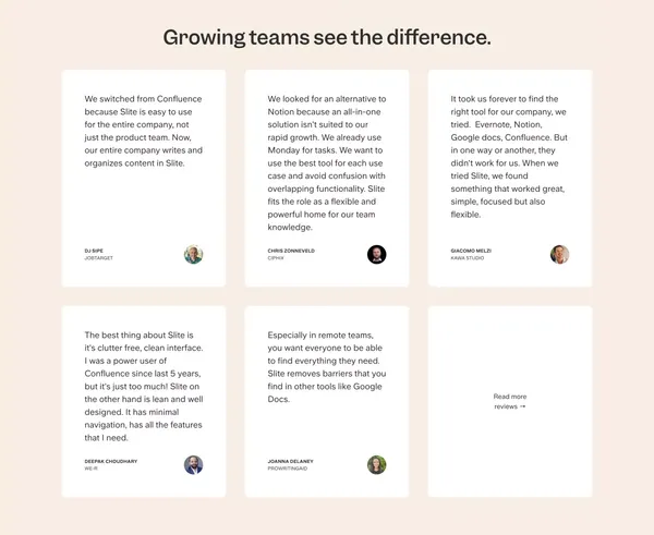 Slite - AI-powered knowledge base - Landing design inspiration