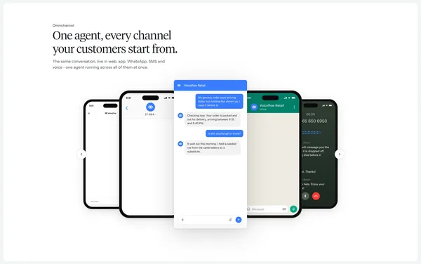 Voiceflow | Enterprise Conversational AI Platform & Voice AI - Landing design inspiration