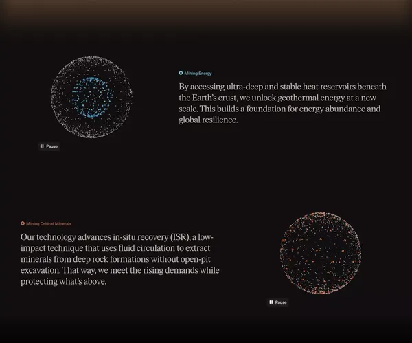 Hades Mining - Landing design inspiration
