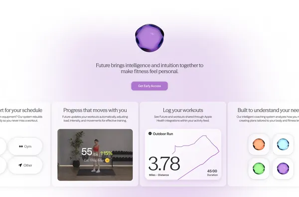 Future | Personal Training & Workouts That Adapt to You - Landing design inspiration