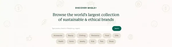 Using AI to Help The World Shop More Sustainably | Miigle+ - Landing design inspiration