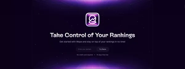 Wope: The New Era Of Rank Tracking - Landing design inspiration