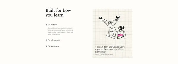 Opennote - Landing design inspiration