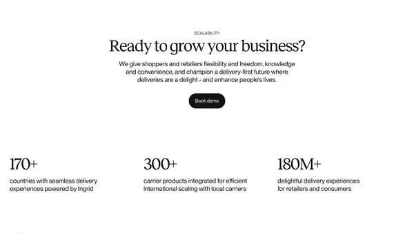 Ingrid – Optimize delivery. Delight customers. - Landing design inspiration