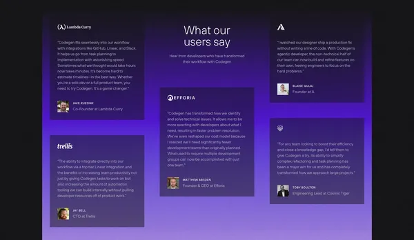 Codegen | The OS for Code Agents - Landing design inspiration