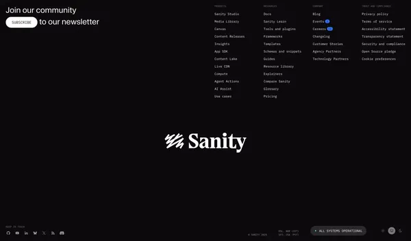 The Content Operating System | Sanity - Landing design inspiration