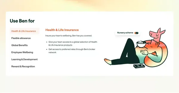 Ben | The Best Flexible Employee Benefits Platform - Landing design inspiration
