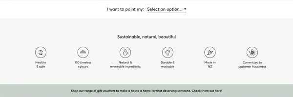 Natural Paint Co. | Plant-based paint and timber oils - Landing design inspiration