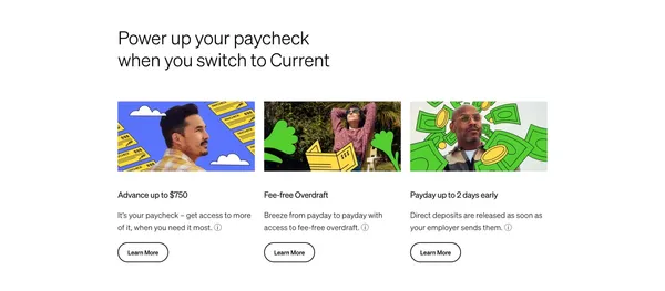 Current | Future of Banking - Landing design inspiration
