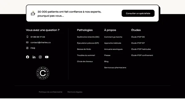 Consultez un médecin, Commandez un traitement | Charles - Landing design inspiration