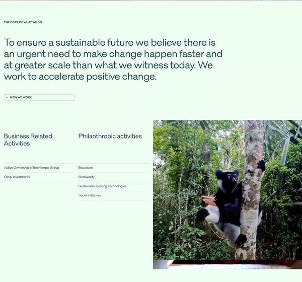 Hempel Foundation | Accelerating Change Together | Hempel Foundation - Landing design inspiration