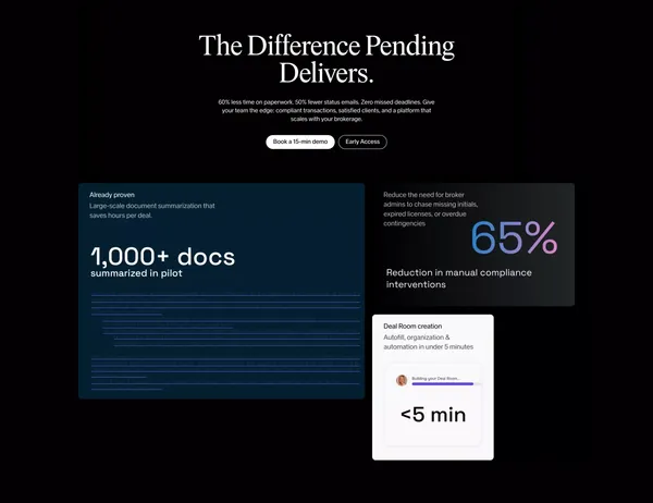 Pending.com - Landing design inspiration