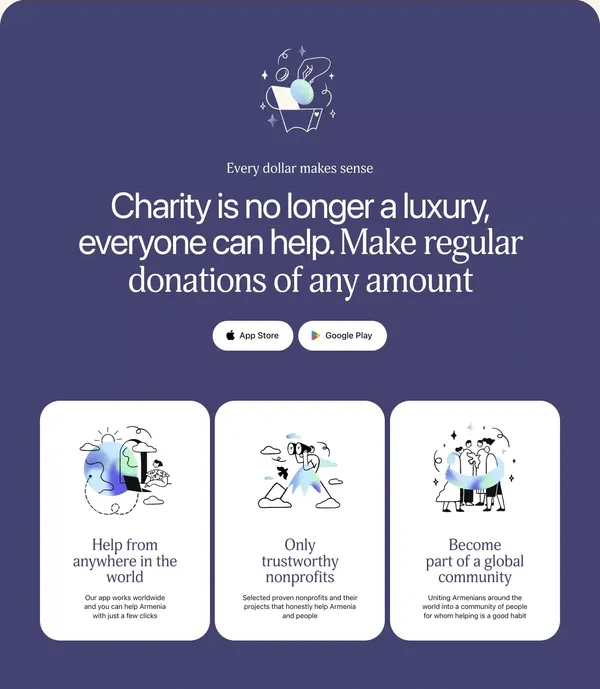 IMAST — Easy way to help Armenia - Landing design inspiration