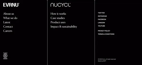 Evrnu® - a recycling textile supplier with a social purpose - Landing design inspiration