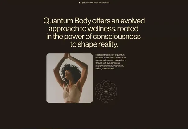 Quantum Body - A New Dimension of Wellness - Landing design inspiration