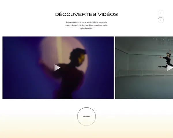 Découvrez nos artistes, oeuvres, cours et spectacles de danse - Landing design inspiration