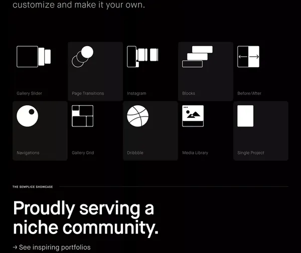 Semplice 6 — Build your portfolio with pride - Landing design inspiration