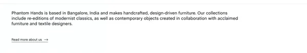 Phantom Hands: Indian Modern Furniture - Landing design inspiration