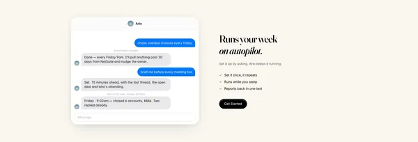 Arlo — One AI colleague for the workspace - Landing design inspiration