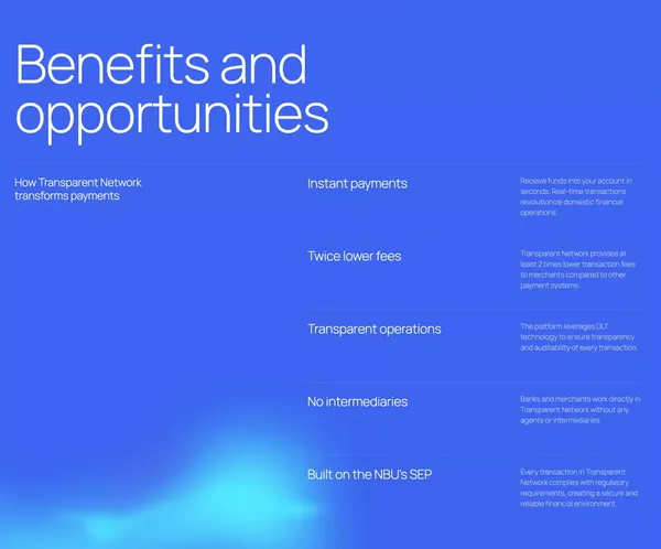 Real time payments 24/7 with Transparent Network - Landing design inspiration