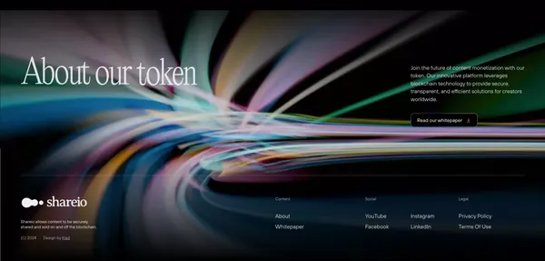 Shareio | Content sharing solution for creators - Landing design inspiration