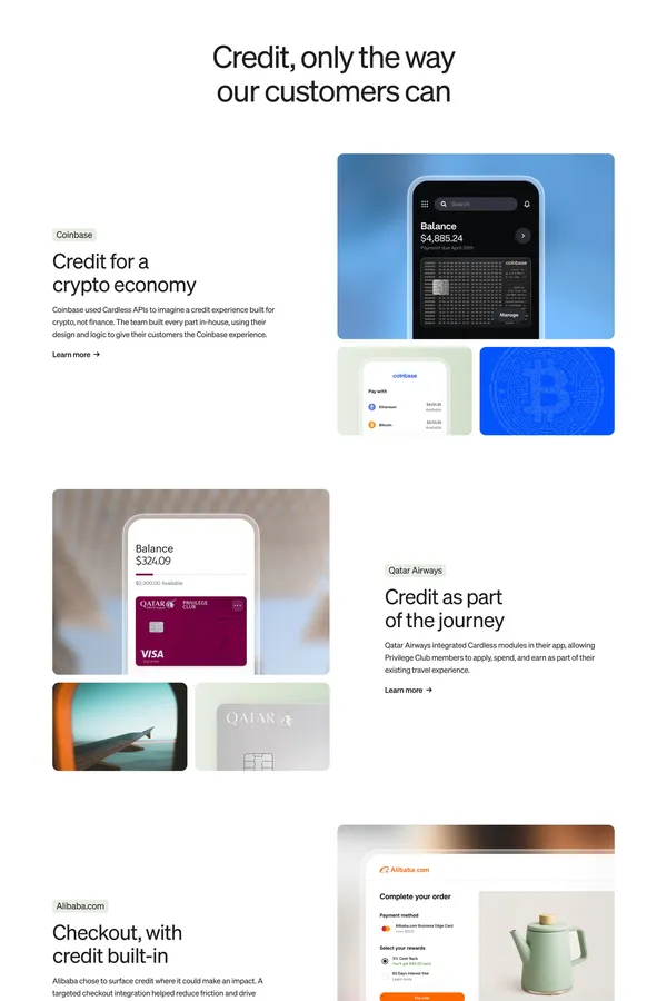 Cardless | Embedded Credit Card Platform - Landing design inspiration