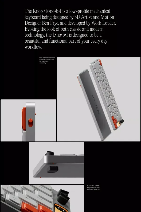 KNOB / k.no.b.1 / Low Profile Mechanical Keyboard - Landing design inspiration