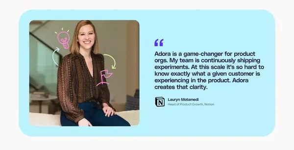Adora: Visualize your entire product experience - Landing design inspiration