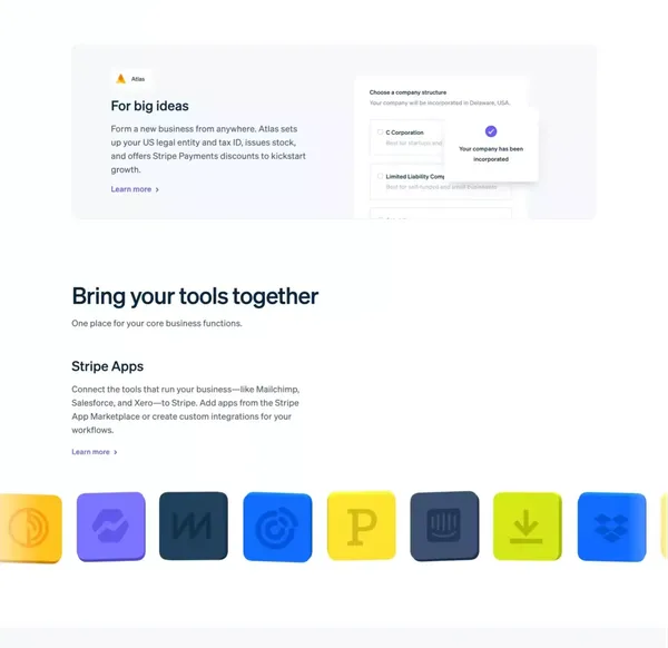 Payment Processing Tools & Resources for Startups - Landing design inspiration