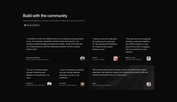 Ycode - Open source website builder and CMS - Landing design inspiration