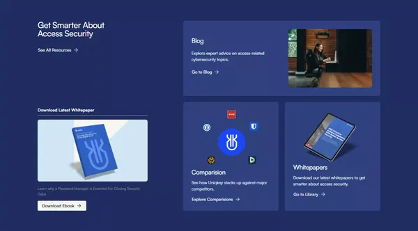 Uniqkey: Simplify Access and Secure your Business - Landing design inspiration