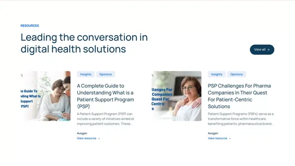 Avegen - Digital Health Solutions | Remote Monitoring Healthcare Companies - Landing design inspiration