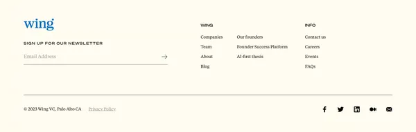Wing Venture Capital - Landing design inspiration