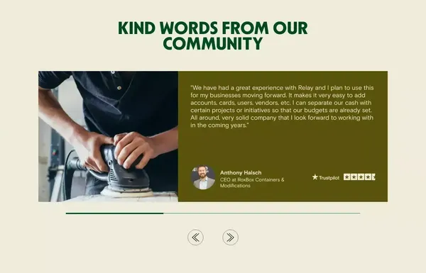 Relay | Online Business Banking | On The Money, All The Time - Landing design inspiration