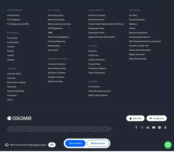 Osome Hassle-Free Incorporation and Accounting Experts for Your Business - Landing design inspiration