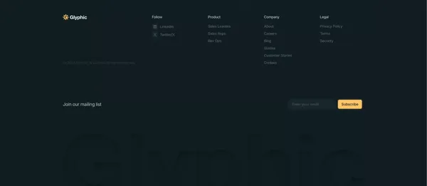 Glyphic | AI Copilot for Sales Teams - Landing design inspiration