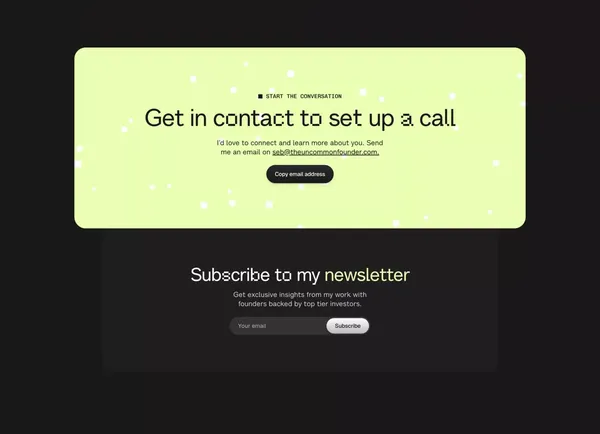 The Uncommon Founder Â· Coach and advisor - Landing design inspiration