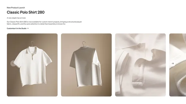 Premium Custom Merch | Assembly - Landing design inspiration