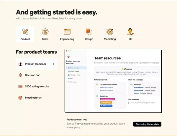 Coda: Your all-in-one collaborative workspace. - Landing design inspiration