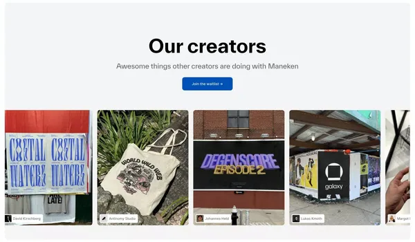 Maneken - Landing design inspiration