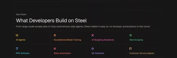 Steel | Open-source Headless Browser API - Landing design inspiration