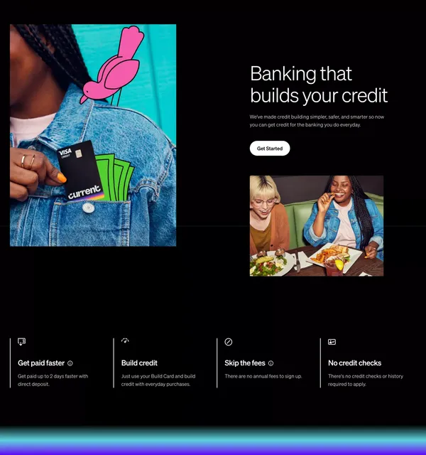 Current | Future of Banking - Landing design inspiration