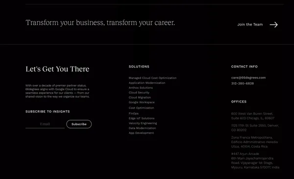 66degrees | Google Cloud Partner - Landing design inspiration