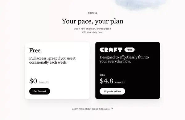 Craft — Docs and Notes Editor - website design inspiration
