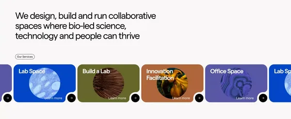Colabs - Making space for transformative innovation. - Landing design inspiration